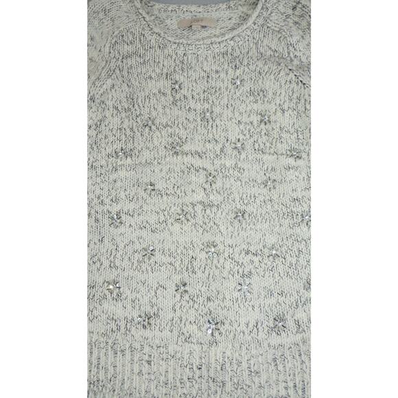 Loft Ann Taylor Cotton Wool Blend Ribbed Knit Cottagecore Sweater Women's Size S - Picture 2 of 10